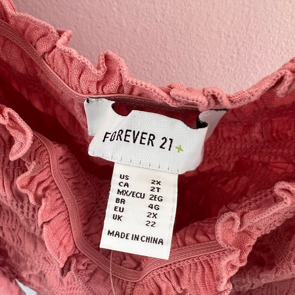 Forever 21 Pink Ruffled Cropped Top - Picture 3 of 3